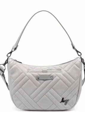 Women's Lug Quilted Shoulder Bag in Light Gray